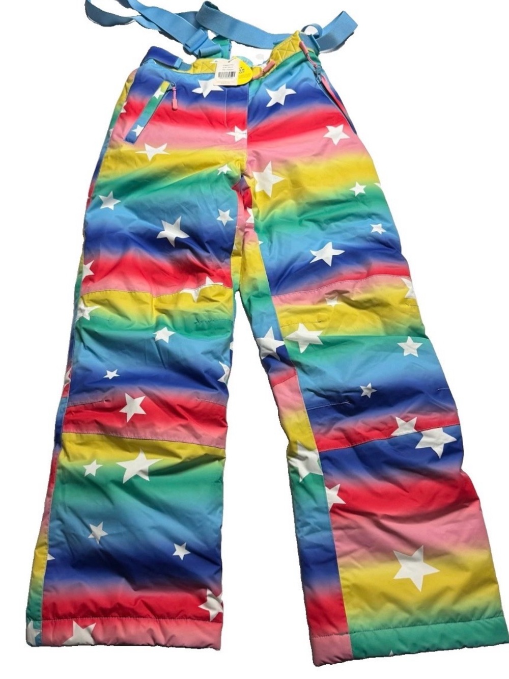 Boden Rainbow Star Waterproof Snow Bib Pants Girls' Size: 11-12 Years Old